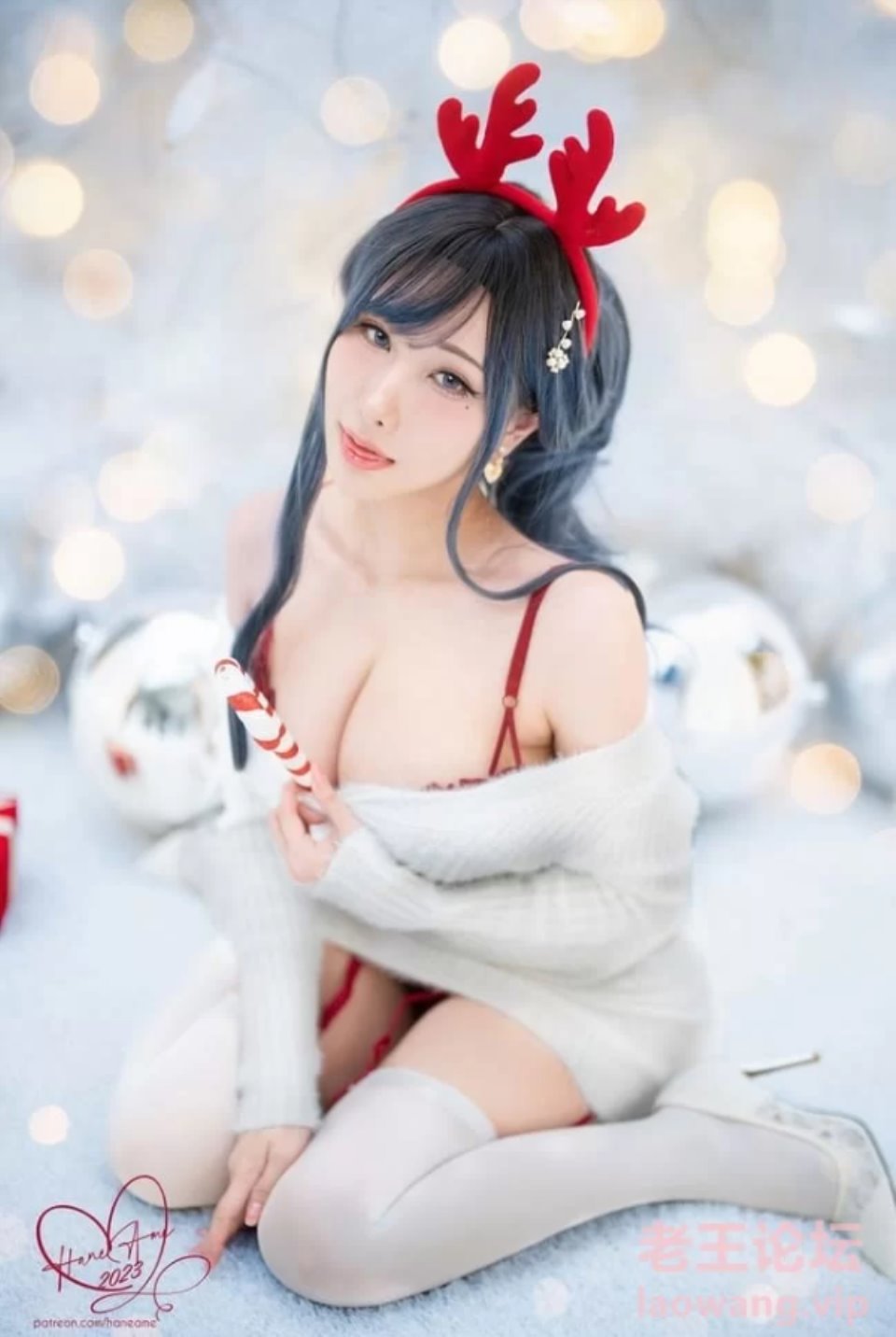 [国产模特] [转载搬运] 【1币白嫖】雨波_HaneAme – NO.299 Original 2023 White Christmas Moose Onesan(麋- [xG+资源大小][百度盘]